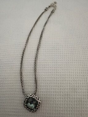 Brighton Chain Necklace with Blue Crystal Pendant